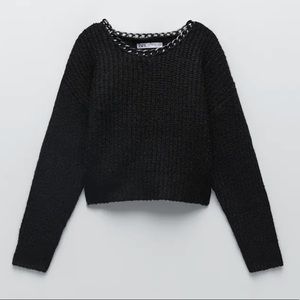 ZARA Warm Black Chain Sweater